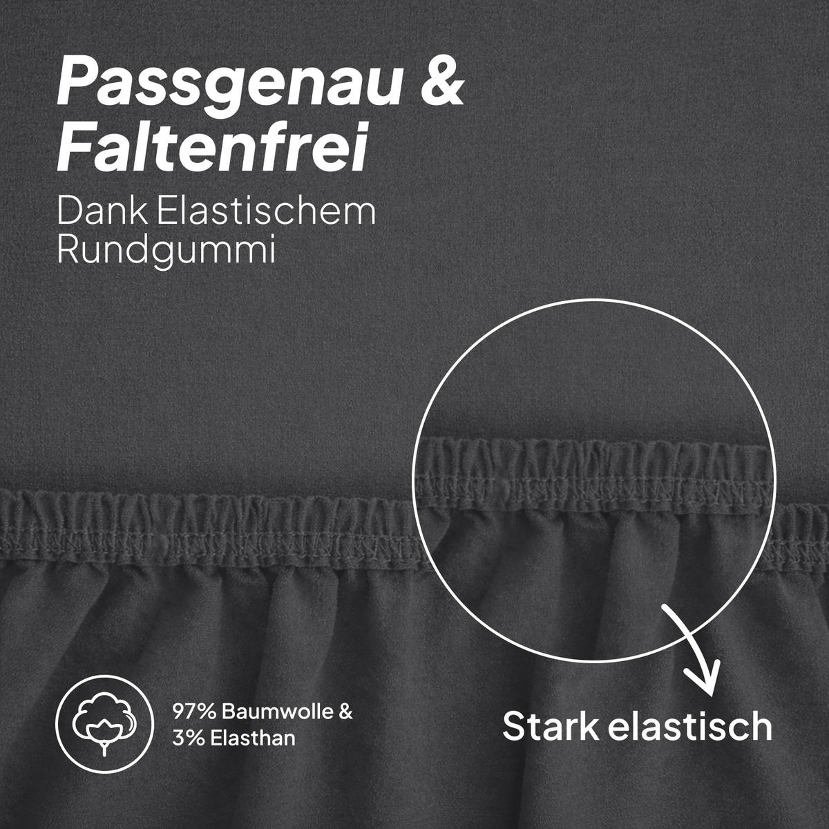 SPANNBETTLAKEN TOPPER 100/210/12 cm Dunkelgrau - Dunkelgrau, Textil (100/210cm) - AM Qualitätsmatratzen