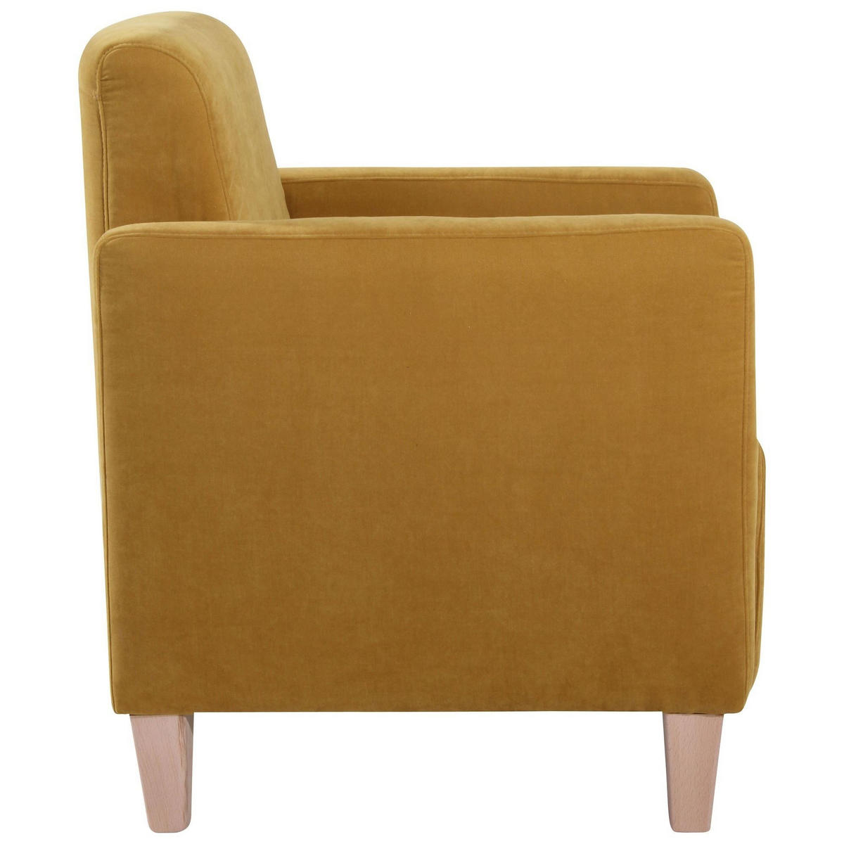 SESSEL Karol Bezug Veloursstoff Buche natur / mais - Gelb, Kunststoff (71/81/70cm) - 58aufmkessel
