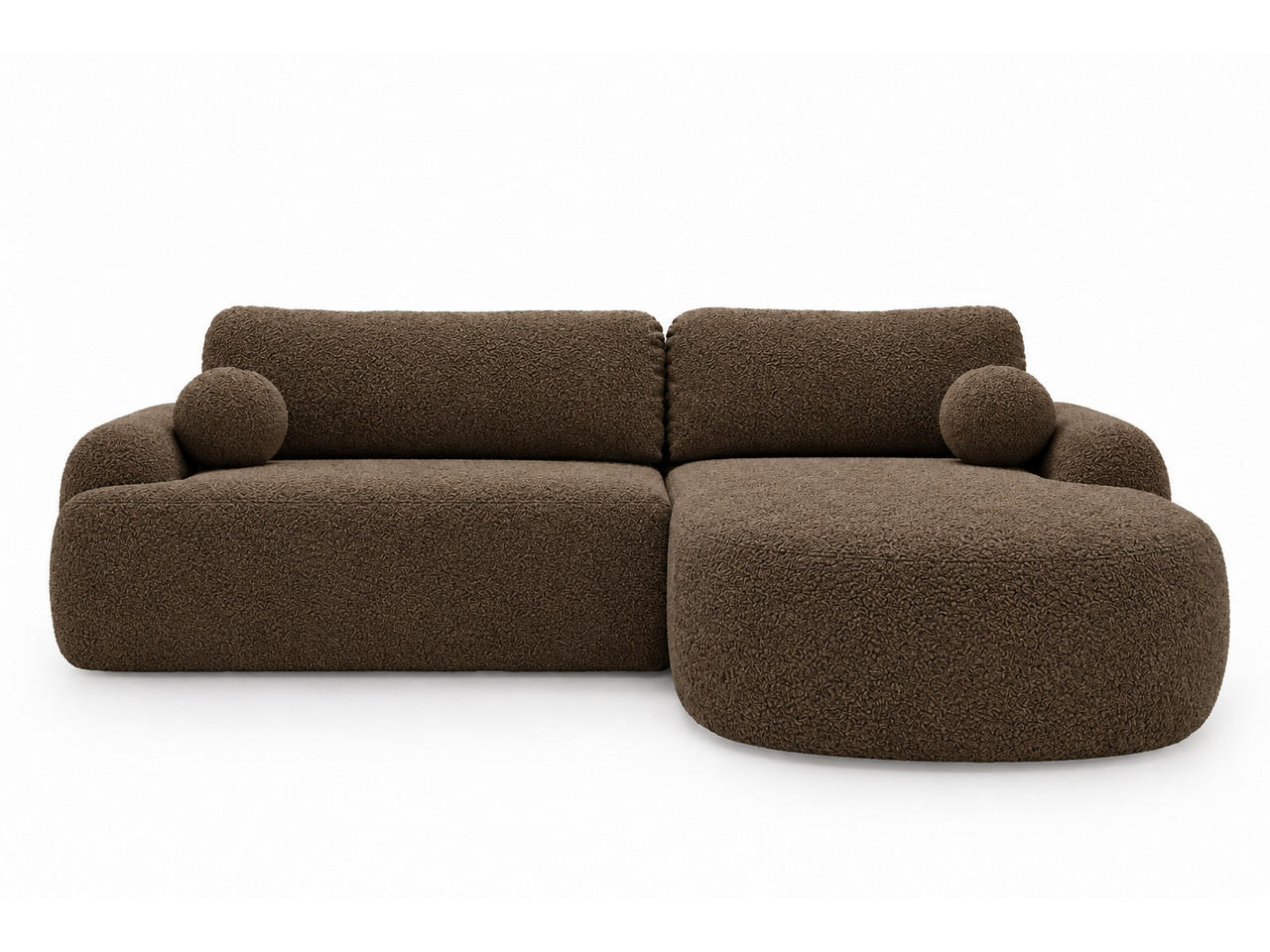 ECKSOFA Aurio Dunkelbraun Rechts - Dunkelbraun, Holz/Textil (261/177cm) - Graingold