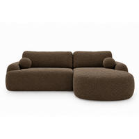 ECKSOFA Aurio Dunkelbraun Rechts - Dunkelbraun, Holz/Textil (261/177cm) - Graingold
