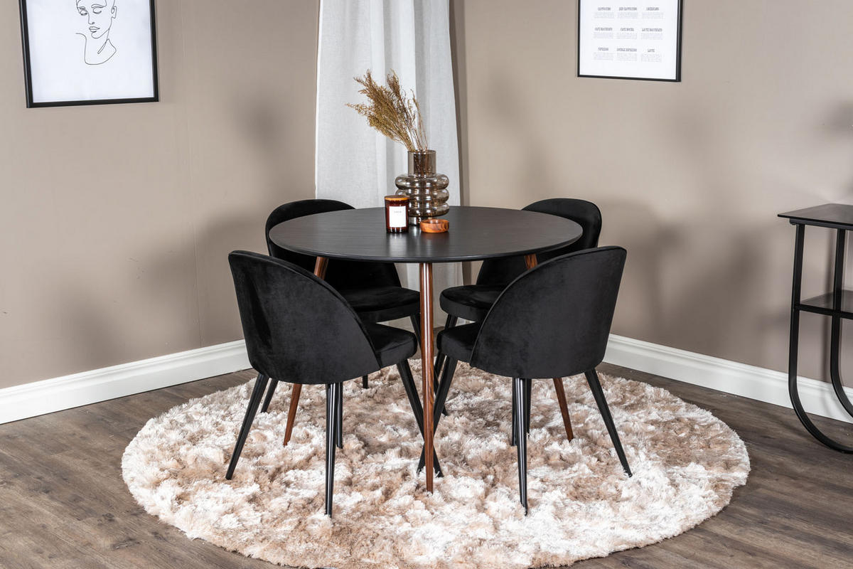 TISCHGRUPPE Schwarz - Schwarz, Holzwerkstoff (100/75/100cm) - ebuy24