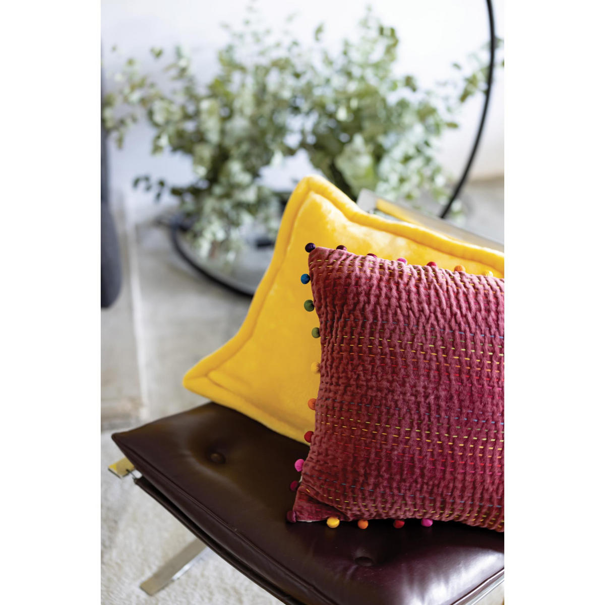 KISSEN Gastounet tomette 45 x 45 cm - Rot, Textil (45/45cm) - Vivaraise