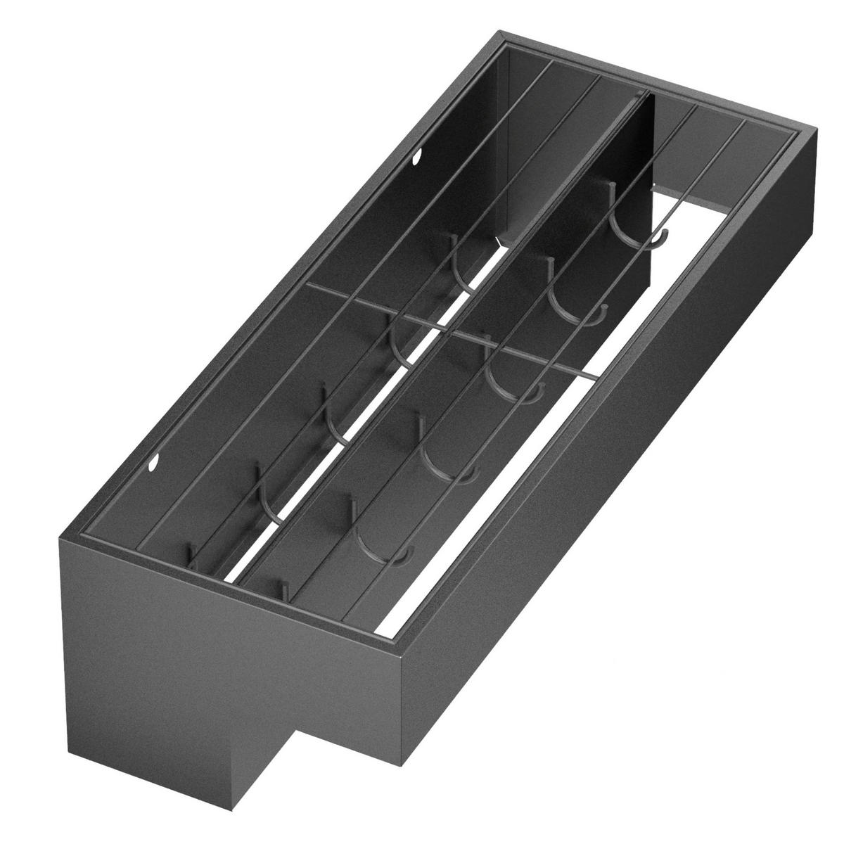 WANDGARDEROBE mit Ablage 60 cm Metall 96741 Garderobenleiste Hängegarderobe - Schwarz, Metall (60/18/24cm) - DanDiBo