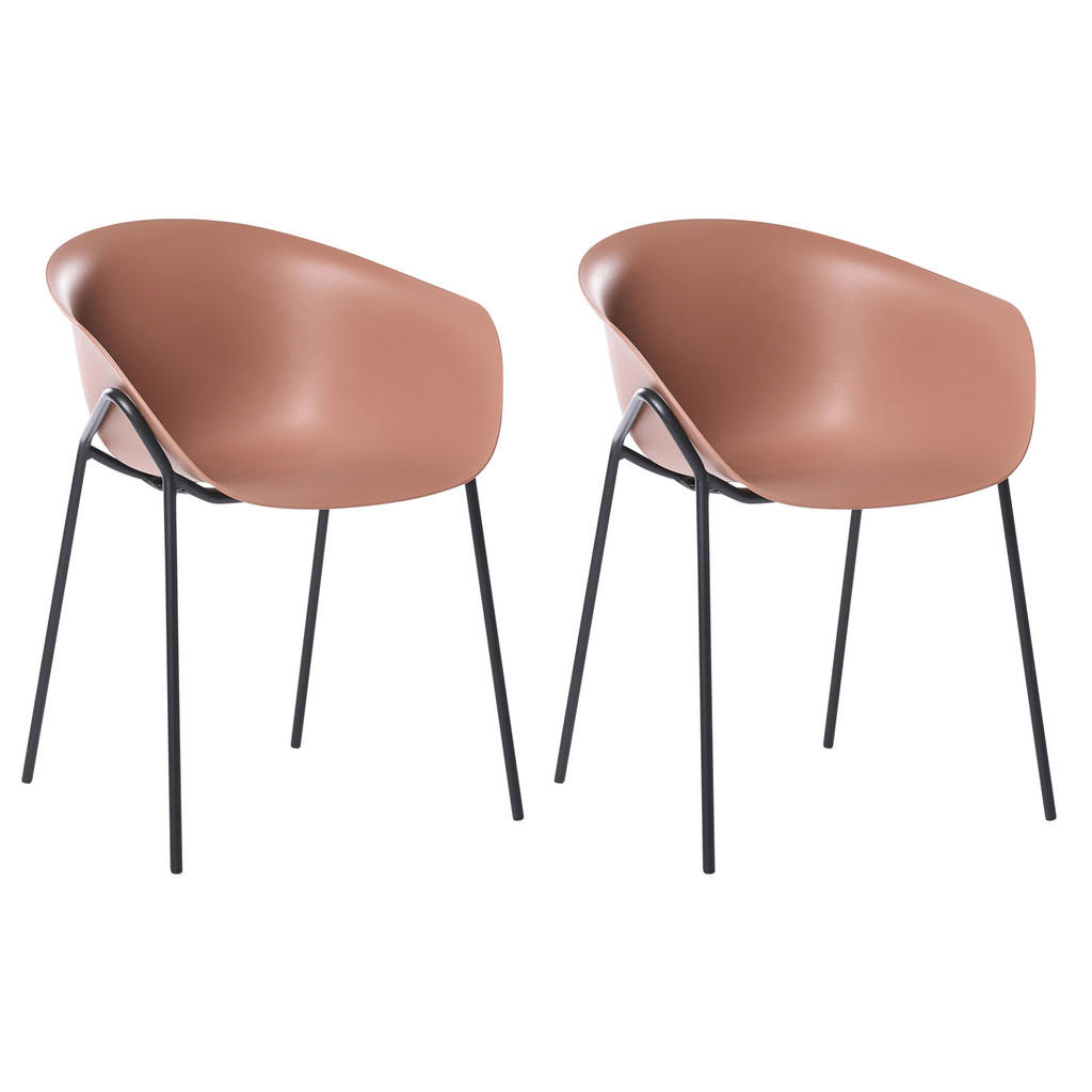 SCAUN DE GRĂDINĂ set de 2 plastic maro Meteora
