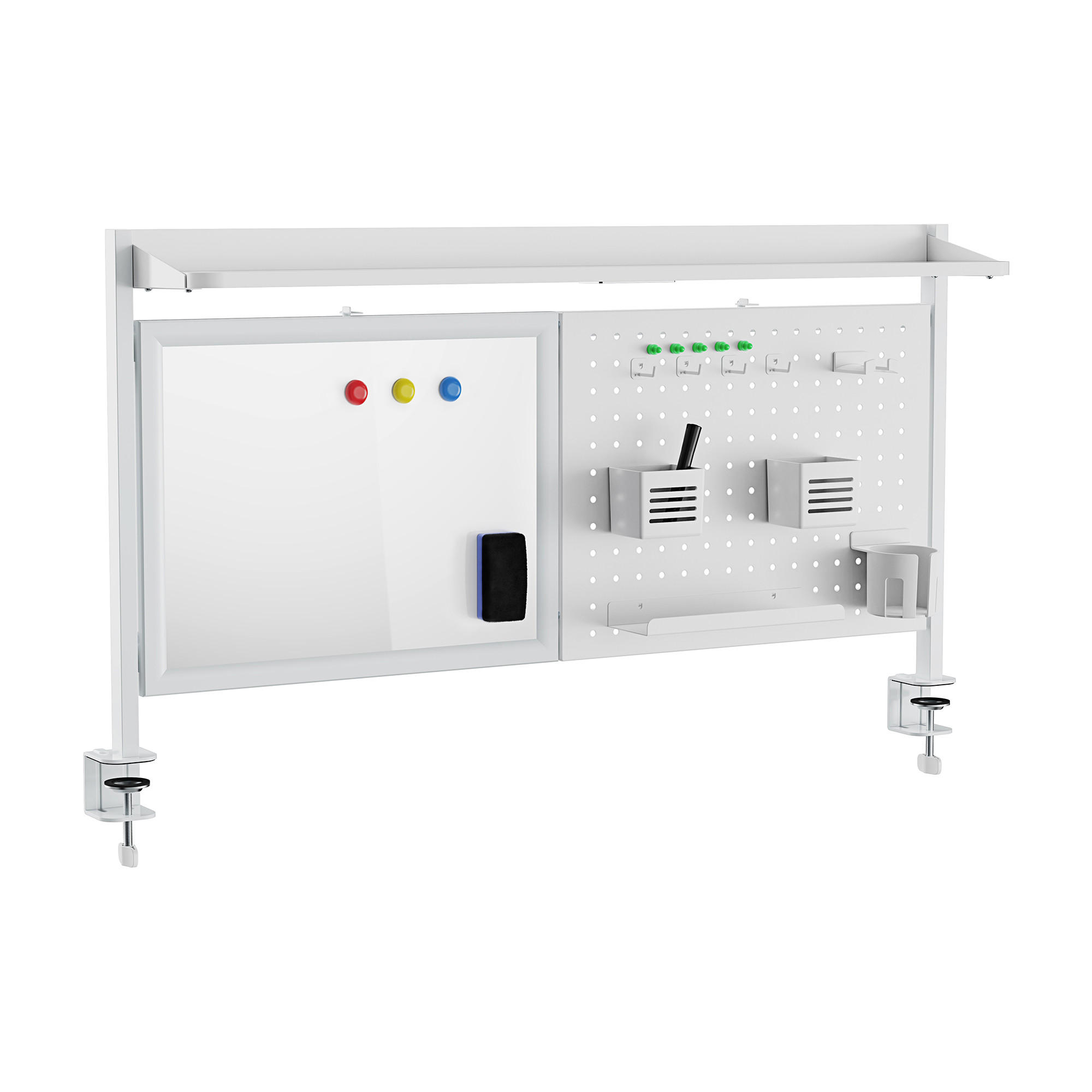 SCHREIBTISCH-ORGANIZER Virvik - Weiß, Holzwerkstoff/Metall (116.5/20/72.5cm) - [en.casa]