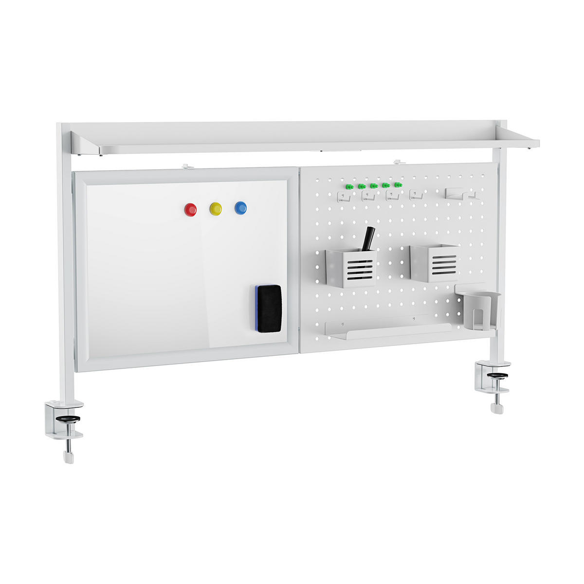 SCHREIBTISCH-ORGANIZER Virvik - Weiß, Holzwerkstoff/Metall (116.5/20/72.5cm) - [en.casa]