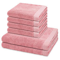 FROTTIERSET Doubleface Stripes 6-teilig - Rosa, Textil (50/100cm) - Ross