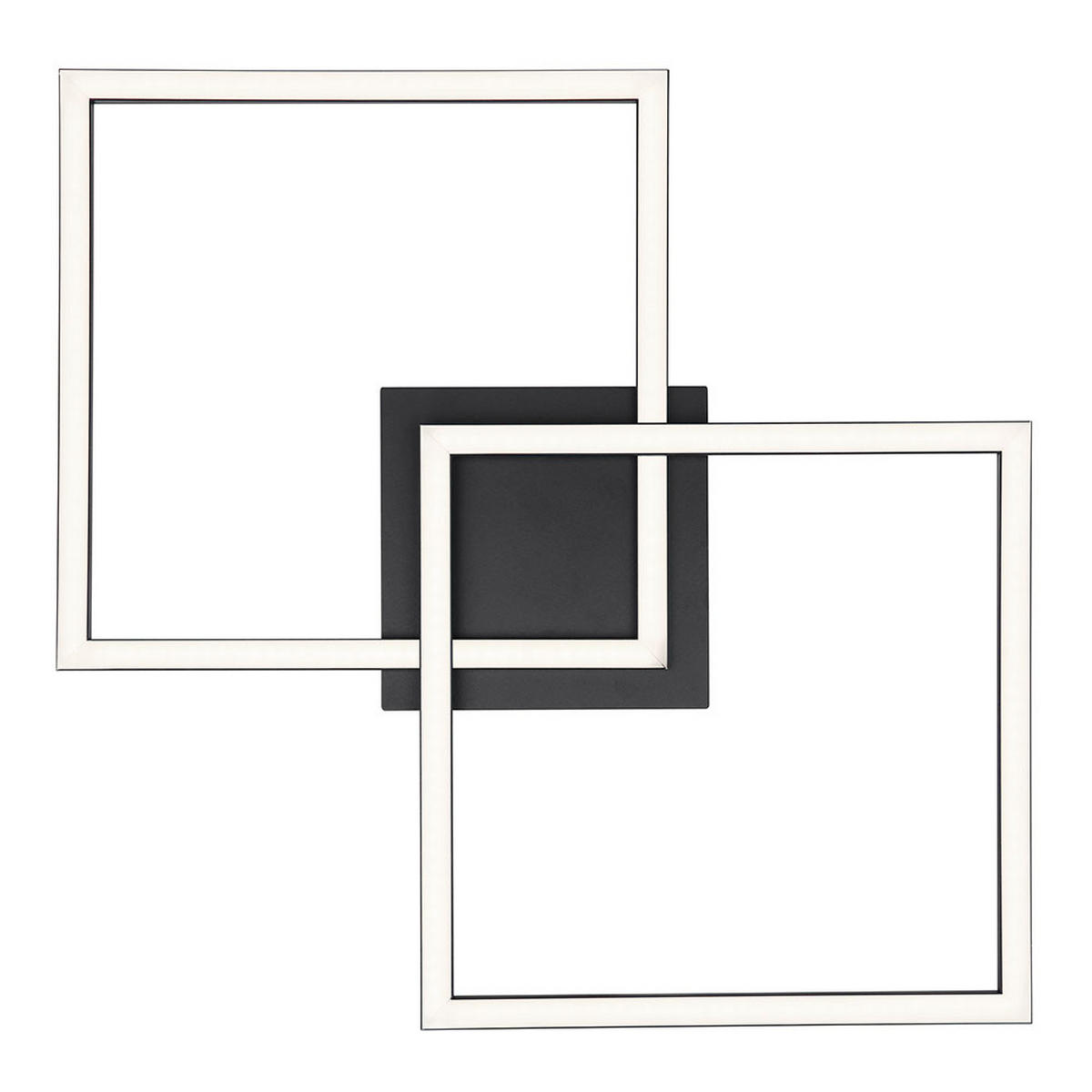 LED DECKENLEUCHTE TINY Schwarz Weiß - Schwarz, Metall (47/47/5.8cm)