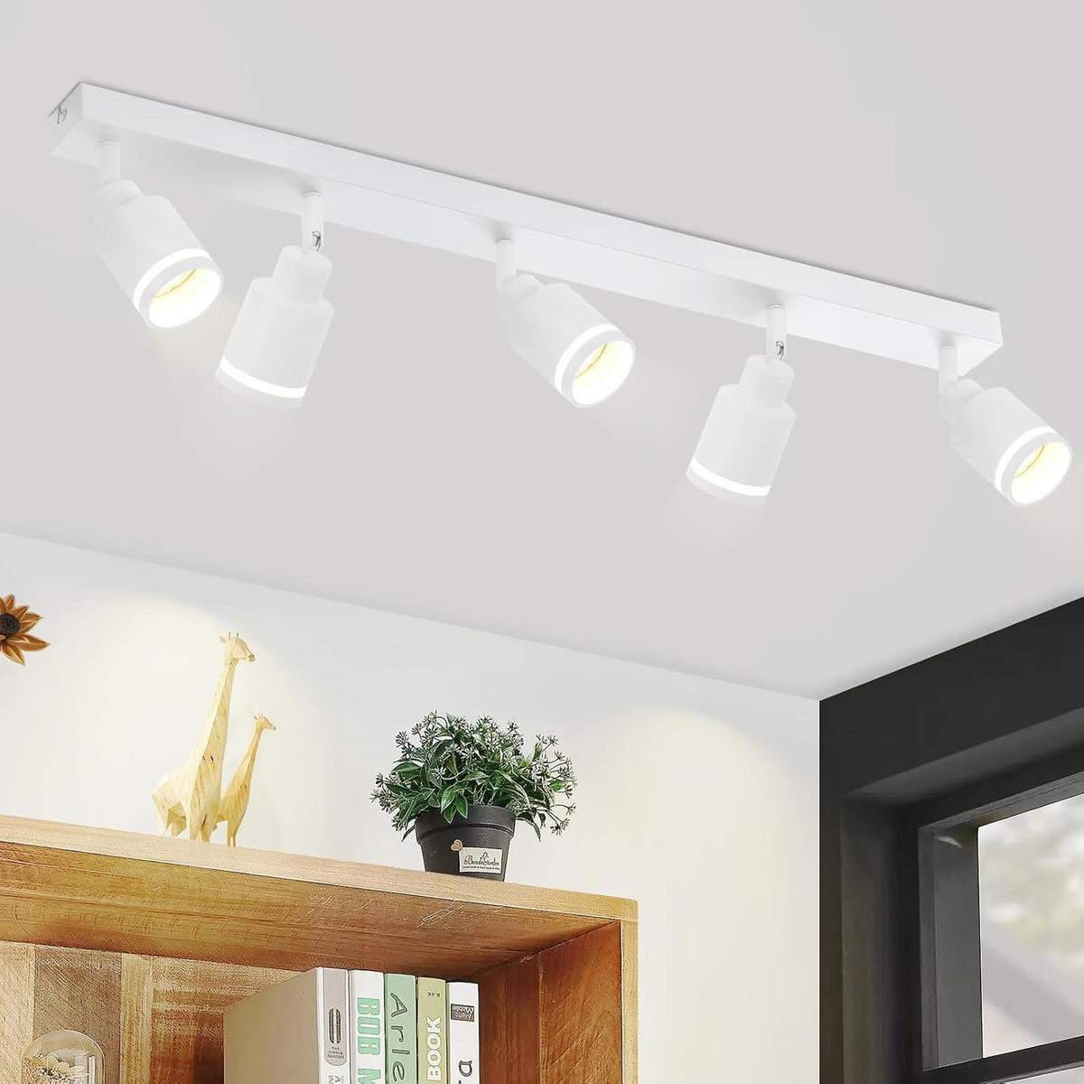 STRAHLER Elegant 5-flammig 69/5/15.7 cm - Weiß, Metall (69/5/15.7cm) - ZMH
