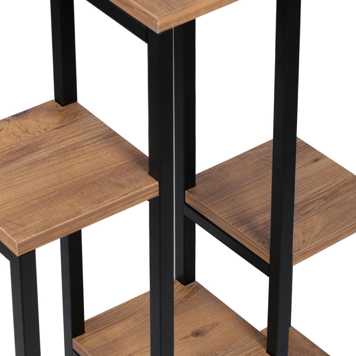 PFLANZENREGAL Rosenholm - Schwarz/Braun, Holzwerkstoff/Metall (20/56/78.5cm) - [en.casa]