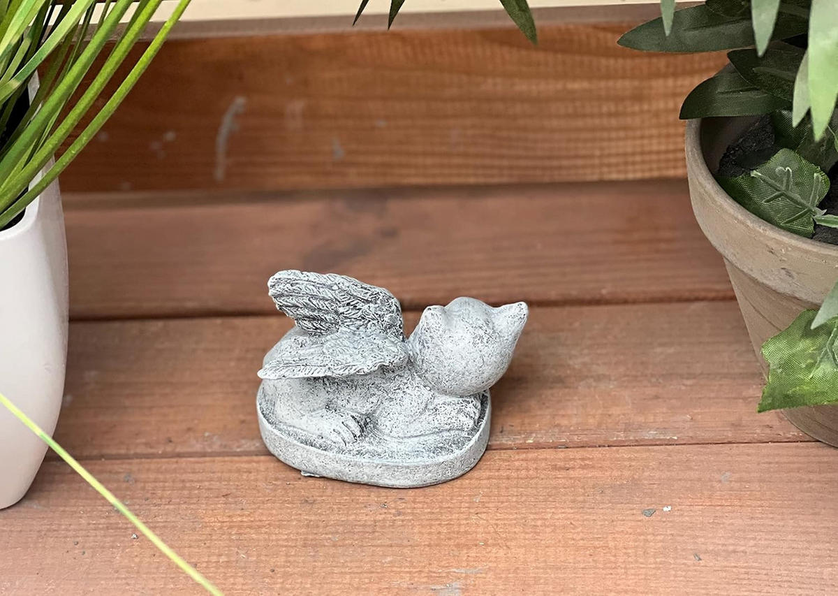 STEINFIGUR Katze frostfest Bye Bye My Friend frostfest massiv Grabstein - Grau, Stein (6/8/7cm) - stoneandstyle