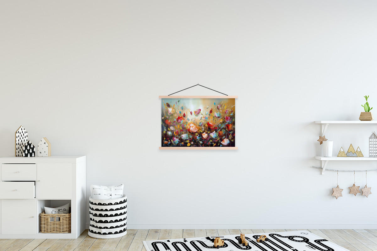 POSTER Blumen - Kunst - Natur - Ölgemälde 60x40 cm - Multicolor, Textil (60/40/0.15cm) - MuchoWow