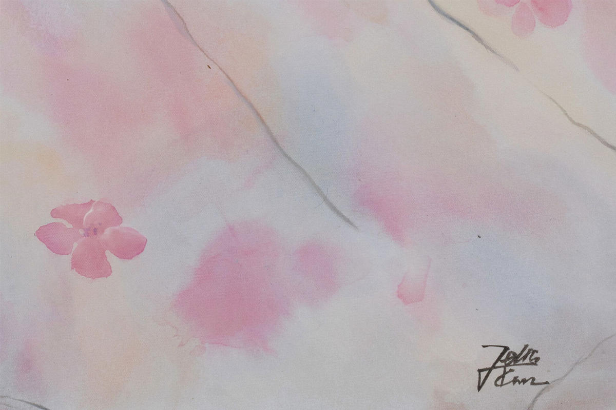 ACRYLBILD HANDGEMALT 60/90 cm - Pink/Beige, Holz/Textil (60/90cm) - KUNSTLOFT