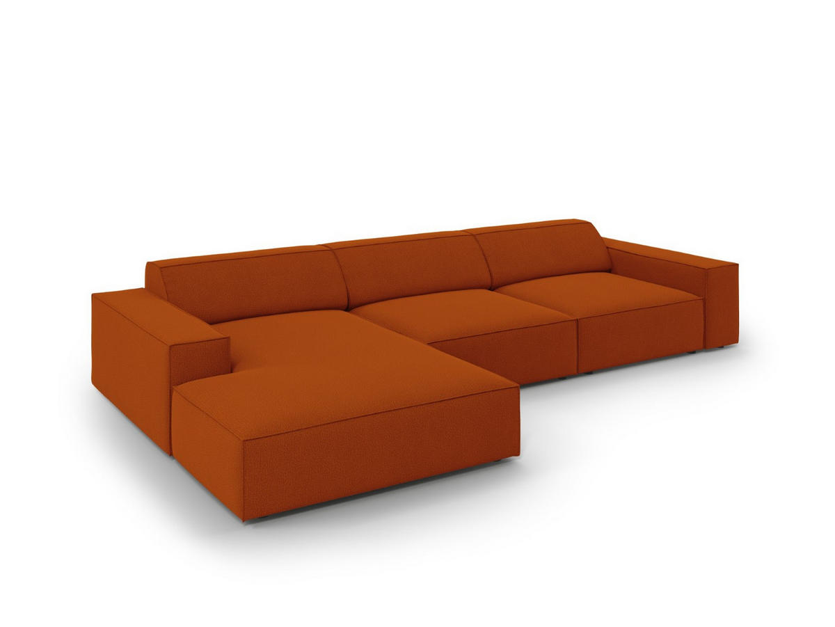 ECKSOFA links Jodie aus strukturiertem Stoff terrakotta 4 Sitzplätze - Terra cotta, Textil (166/284cm) - Micadoni
