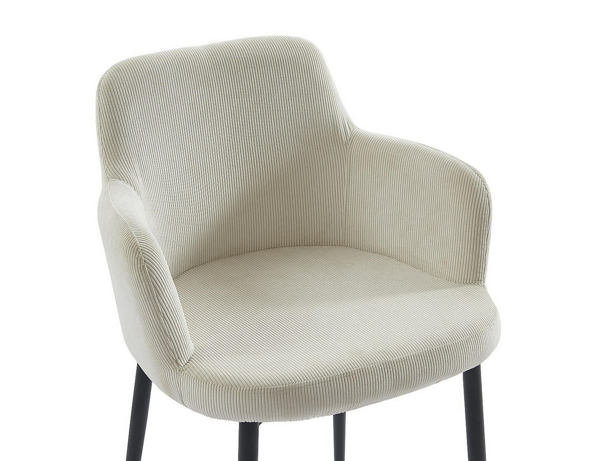 STUHL 6er-Set - Cord & Metall - Cremefarben - CELOLA - Creme, Textil (80/82/59cm) - Pascal Morabito