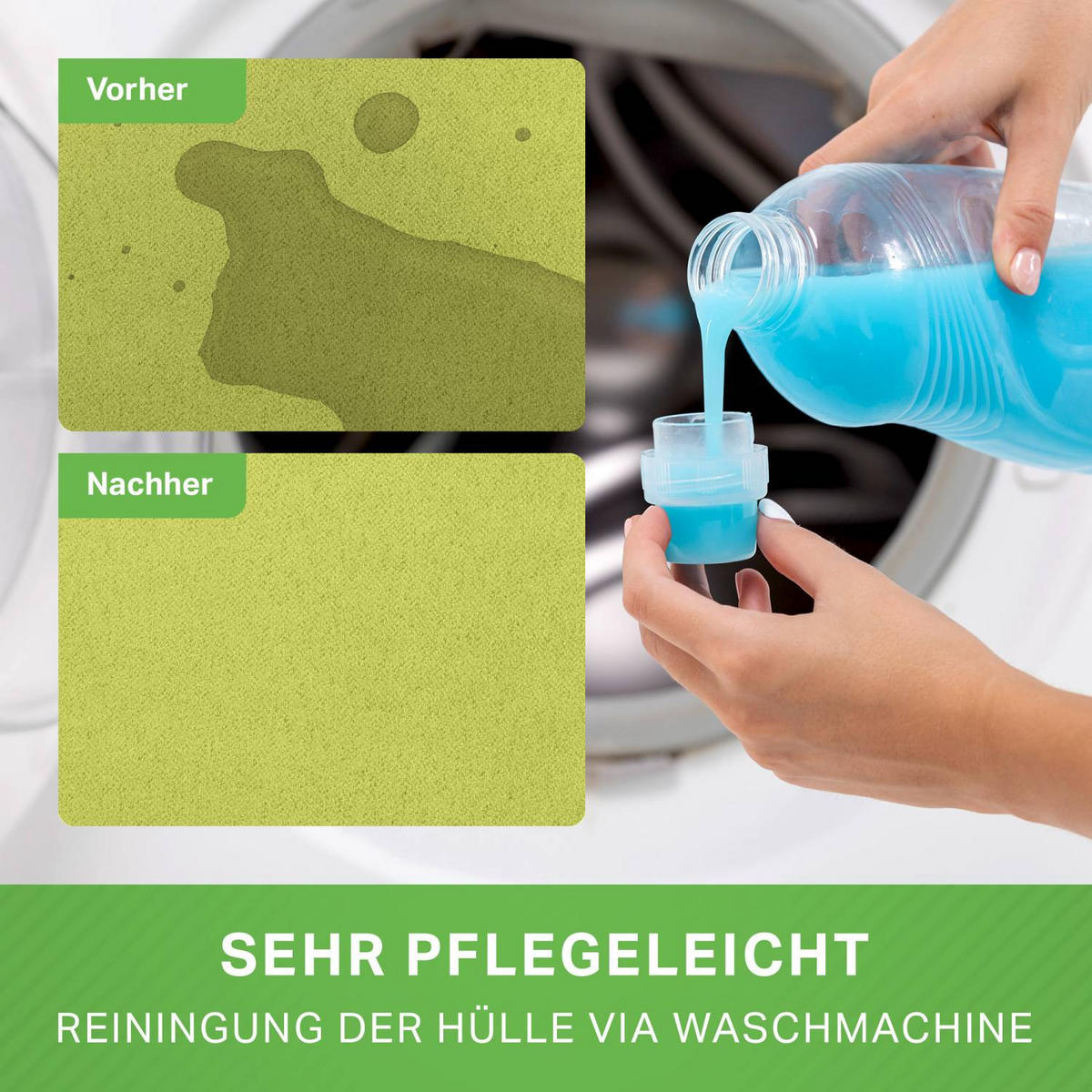 SITZSACK "Drop" 60x60x90cm - 220L - Grün, Textil (60/90/60cm) - Green Bean