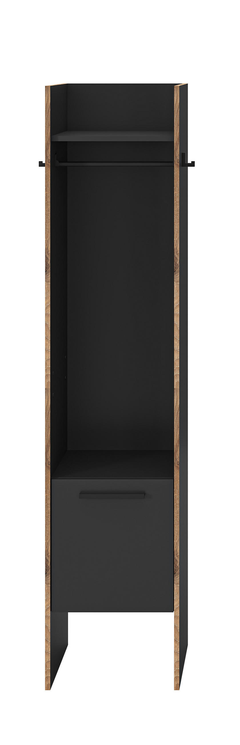 GARDEROBENSCHRANK BUENO (B/H/T: ca. 42/189/37 cm) in Basalt grau/Basalt grau - Grau, Holzwerkstoff (42/189/37cm)