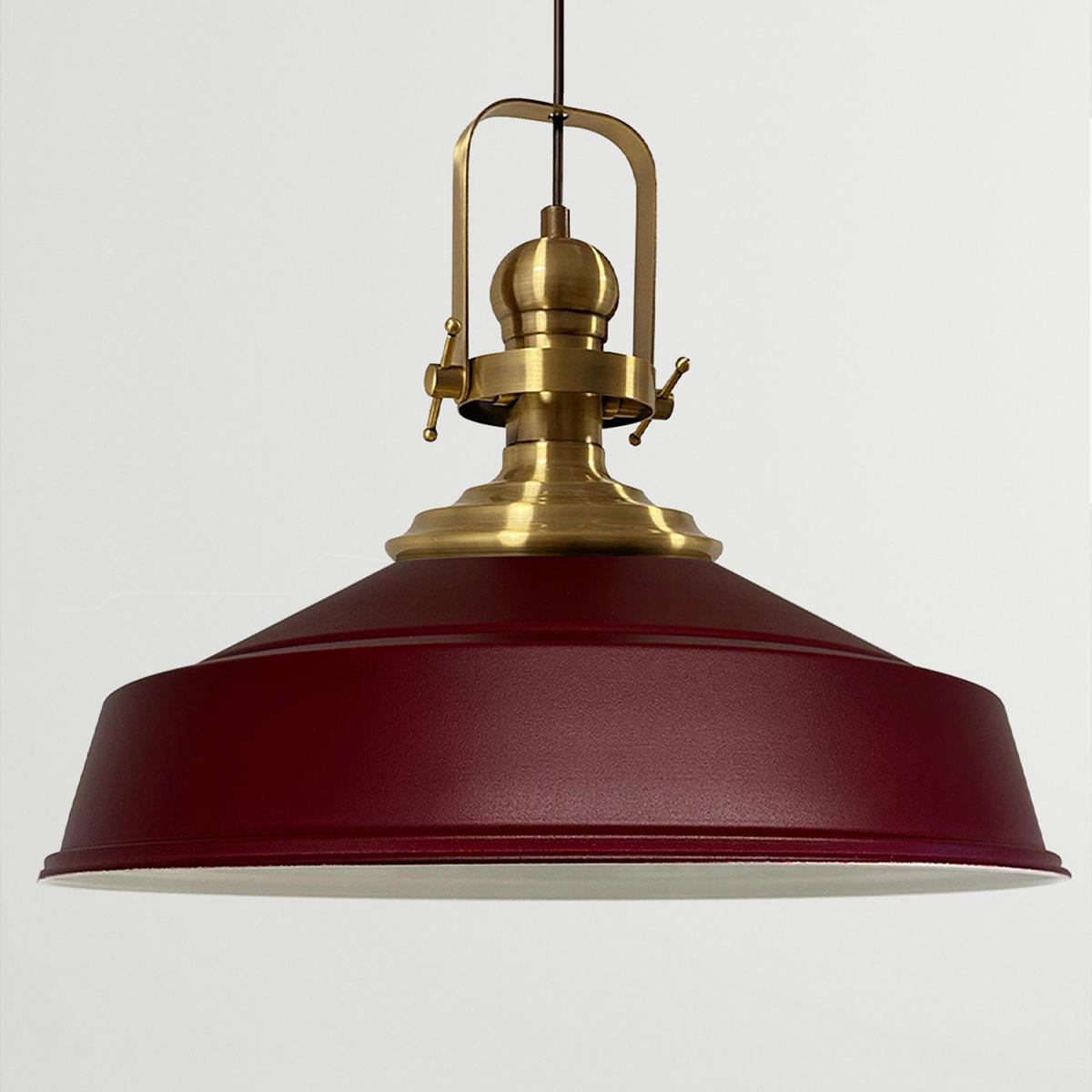 PENDELLEUCHTE Asletl 40/30 cm - Dunkelrot, Metall (40/30cm) - Bamyum