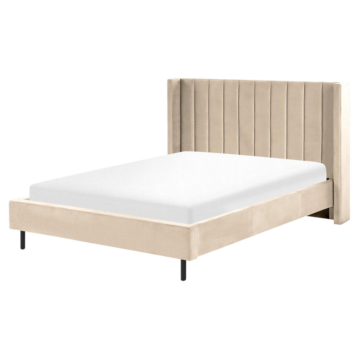 BETT mit Lattenrost 140x200 cm Beige Villette - Beige, Textil (140/200cm) - Beliani