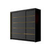 SCHIEBETÜRENSCHRANK Evo VII - Goldfarben/Schwarz, Holzwerkstoff/Metall (200/215/58cm) - MIRJAN24