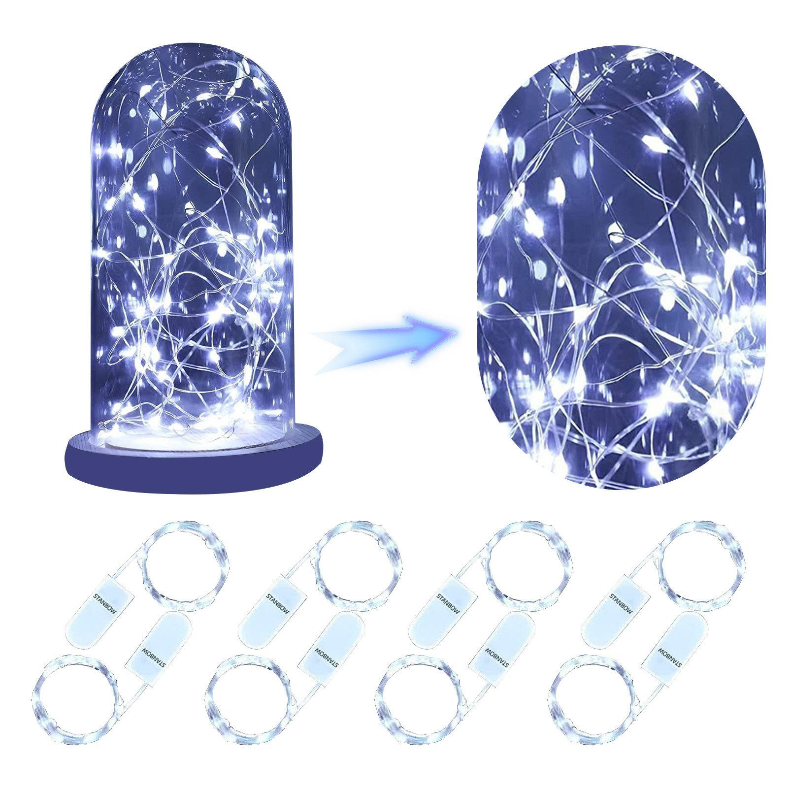 LED-LICHTERKETTE Bambuskäfig II 20m - Transparent, Kunststoff (20cm) - Nettlife