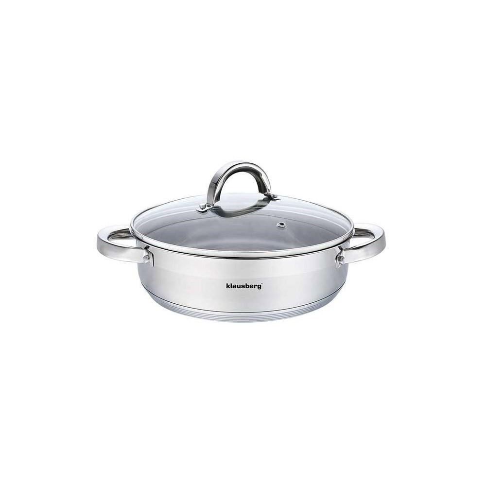TOPF Silber 24/24/8 cm KB7172 - Silberfarben, Metall (24cm) - Klausberg 