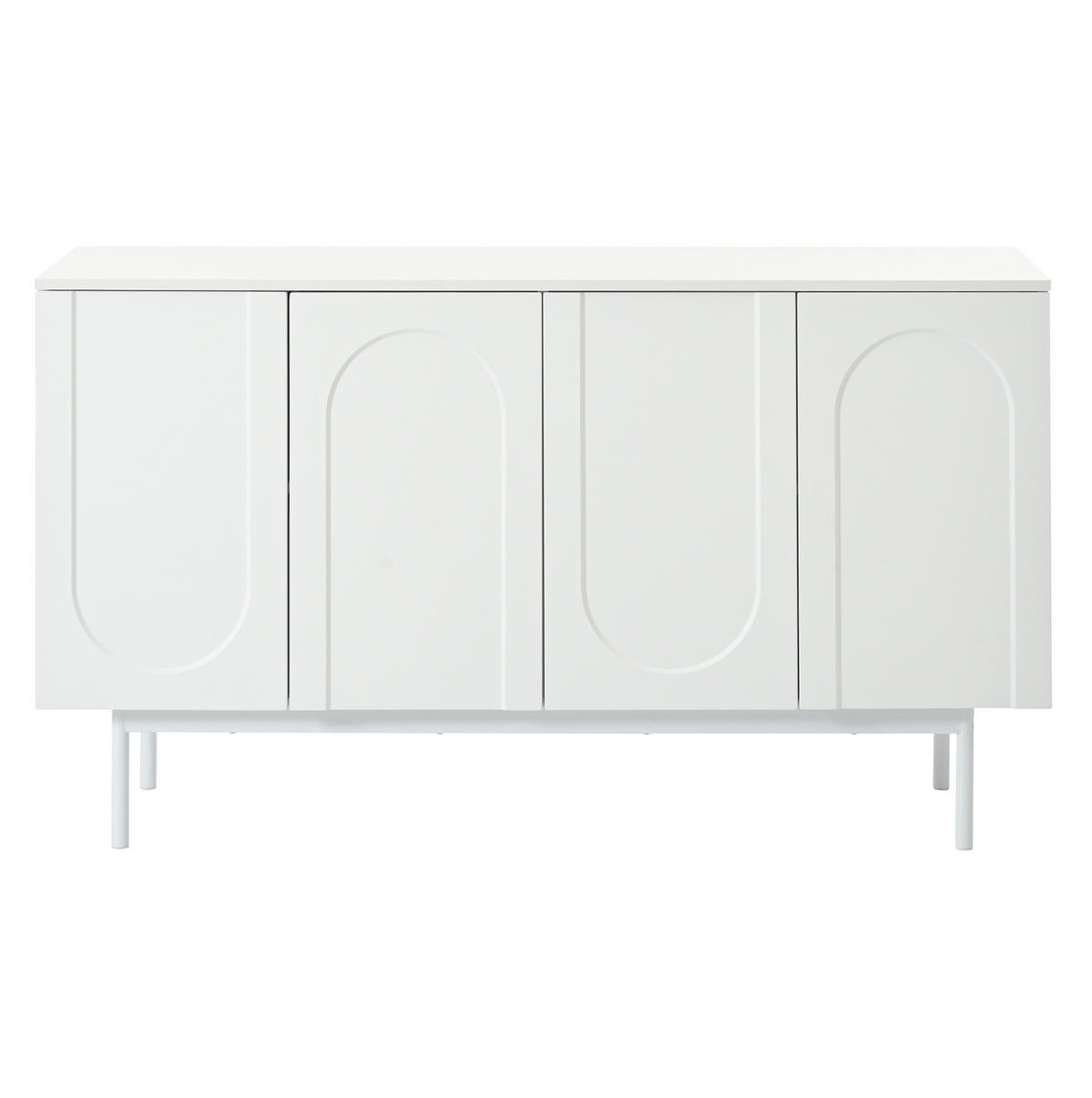 SIDEBOARD aus MDF 140x42x80 cm und Spanplatte Weiß mit verstellbaren Einlegeböden - Weiß, Holzwerkstoff (140/80/42cm) - IVMEU