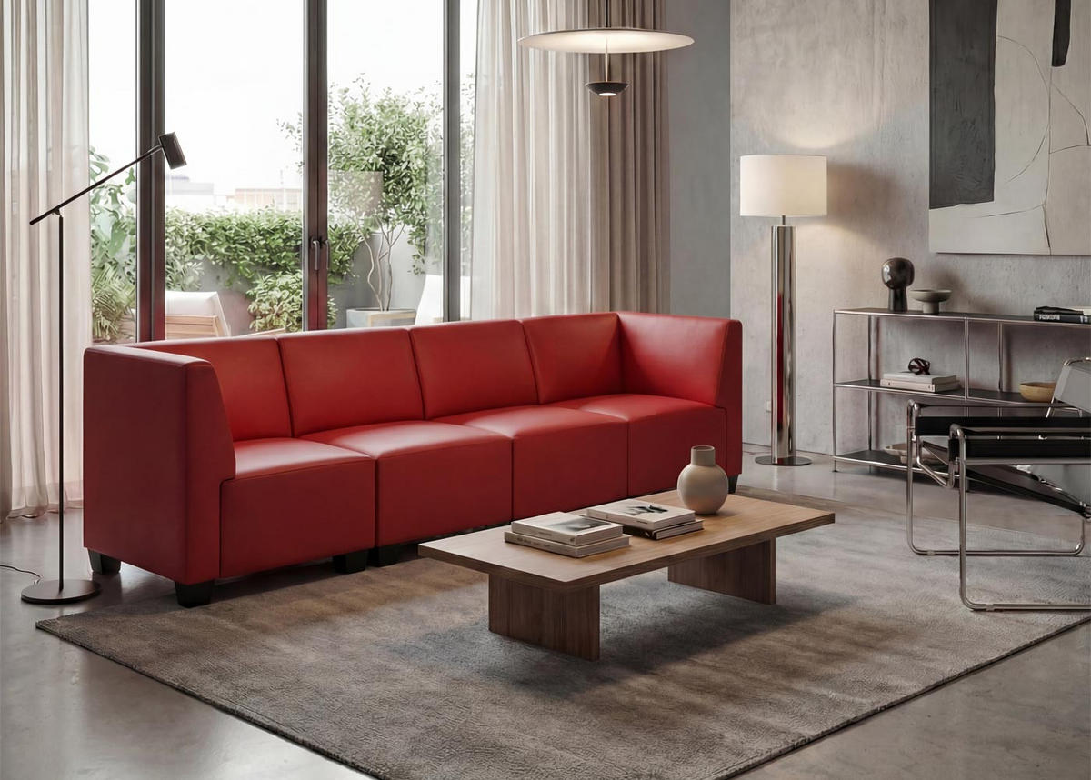 4-SITZER Rot - Rot, Textil (258/76/72cm) - MCW