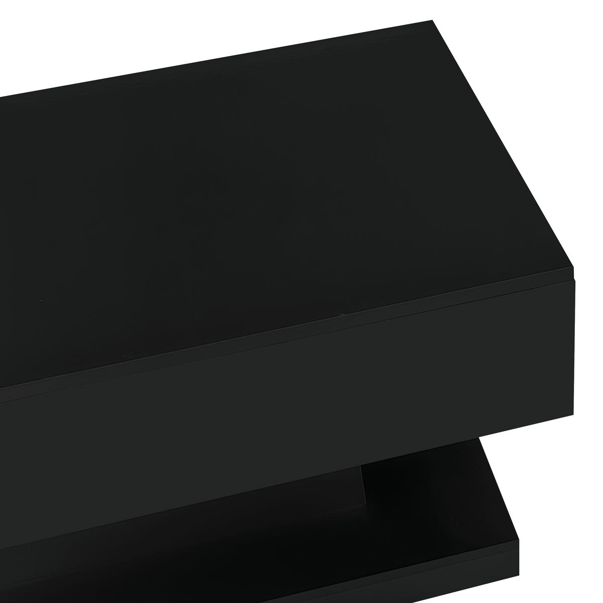 COUCHTISCH in Schwarz Hochglanz-Lift-Teetisch mit LED-Beleuchtung für Wohnzimmer, B100/T50/H45cm - Schwarz, Holzwerkstoff/Metall (50/100/45cm) - STILVORA