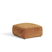 POUFS LOMI Geprägter Samt Karamell 75cm - Braun, Textil (75/44.5/75cm) - Premium Interiors