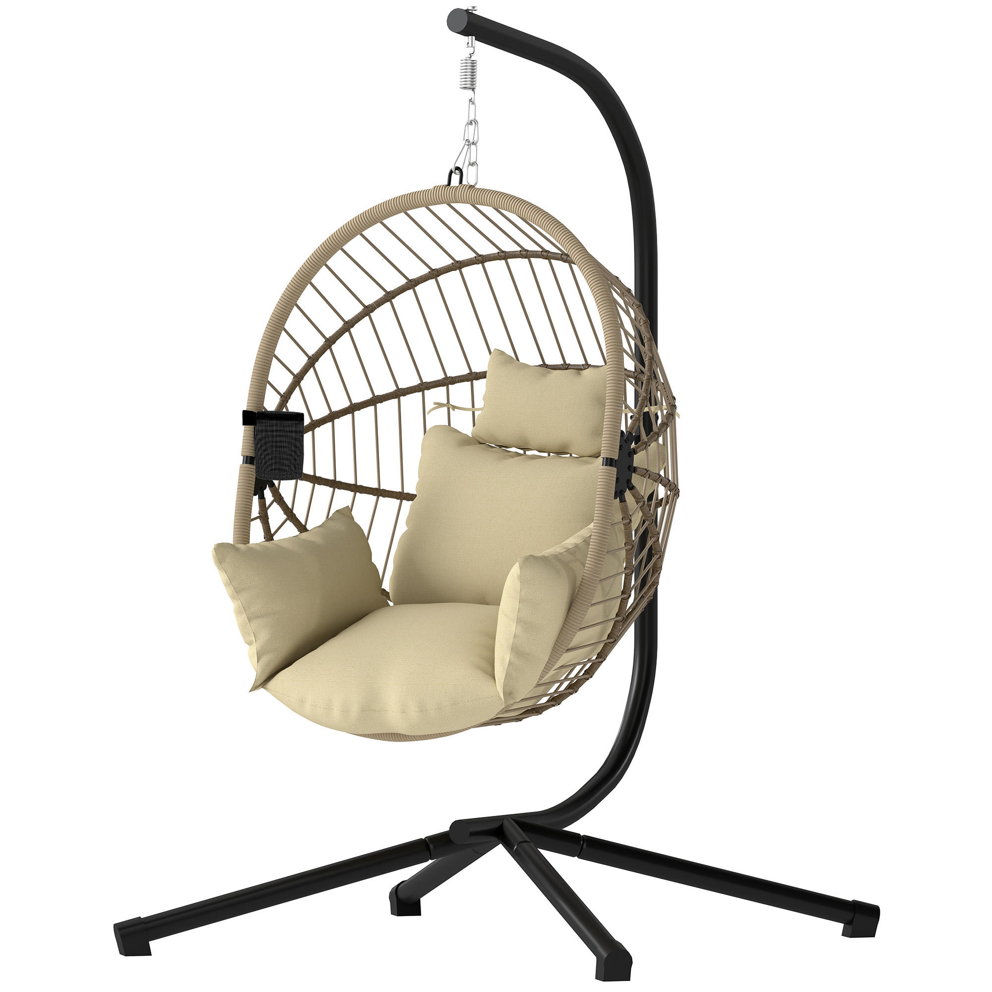 HÄNGESESSEL DE-15325 Kaki - Mokka, Metall (106/188/115cm) - ComfortXL