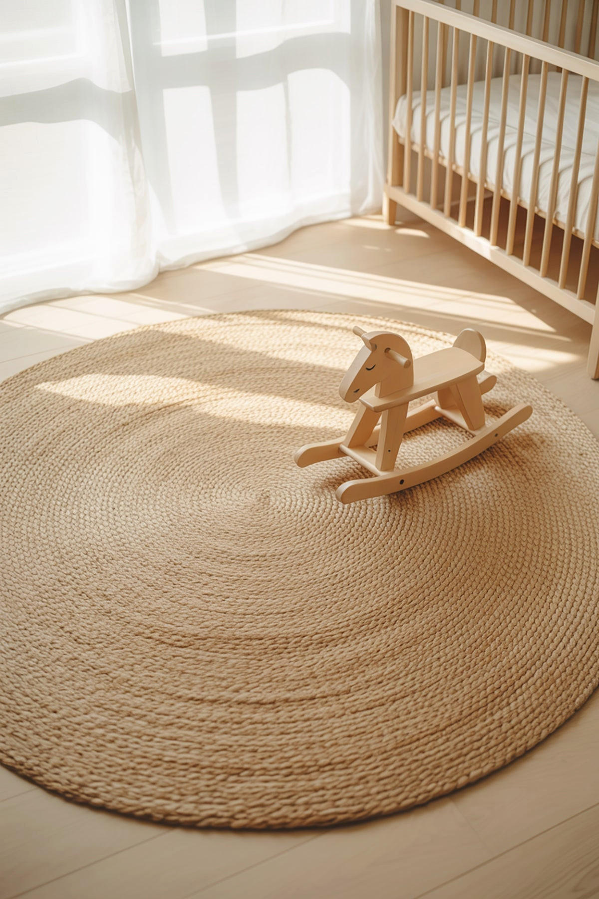 TEPPICH rund aus natürlicher Jute beige - Beige, Naturmaterialien (90/90cm) - AFK Living