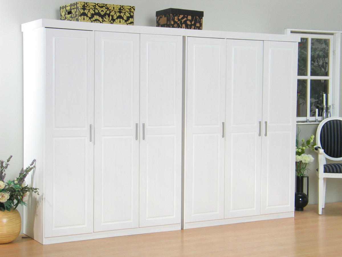 GARDEROBENSCHRANK weiß - Weiß, Holz (280/190/55cm) - ebuy24