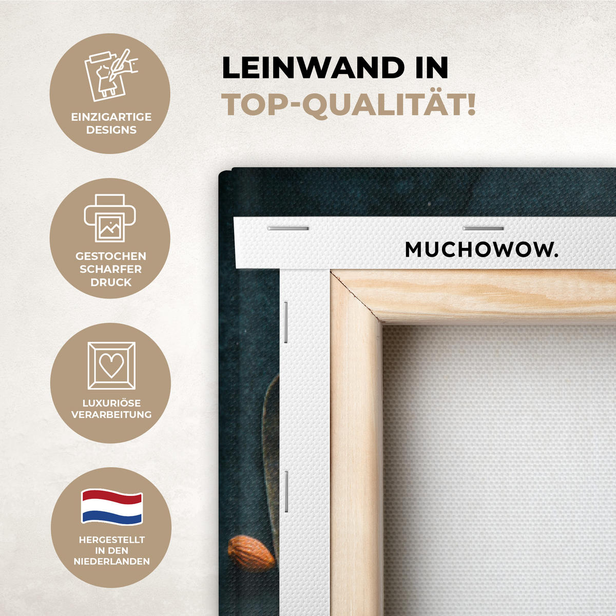 LEINWANDBILD Kräuter - Gewürze - Löffel - Küche 80x120 cm - Currygelb, Textil (80/120cm) - MuchoWow