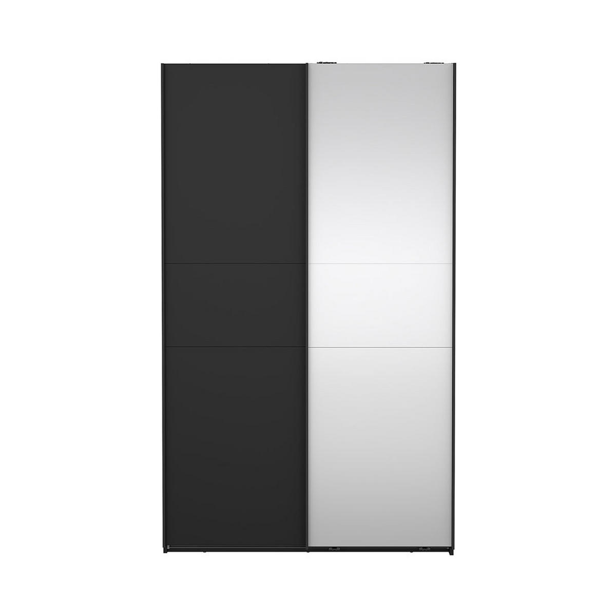 SCHIEBETÜRENSCHRANK, Como, Schwarz, Holzwerkstoff, 119 x 67 x 201 cm - Schwarz, Holzwerkstoff (119/201/67cm) - ebuy24