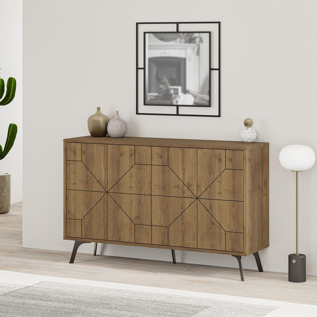 SIDEBOARD 4 Türen L123 cm - Dune - Eichefarben, Holzwerkstoff (35/77.4/123cm) - Calicosy