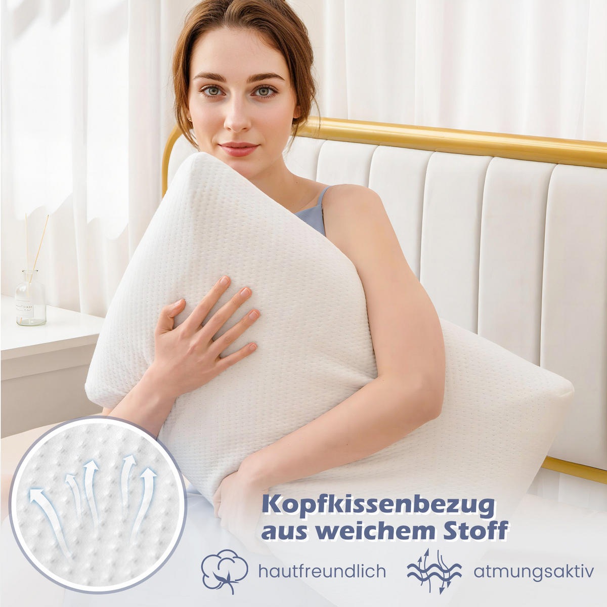 KOPFKISSEN 2er-Set Weiß - Weiß, Textil (40/60cm) - COSTWAY