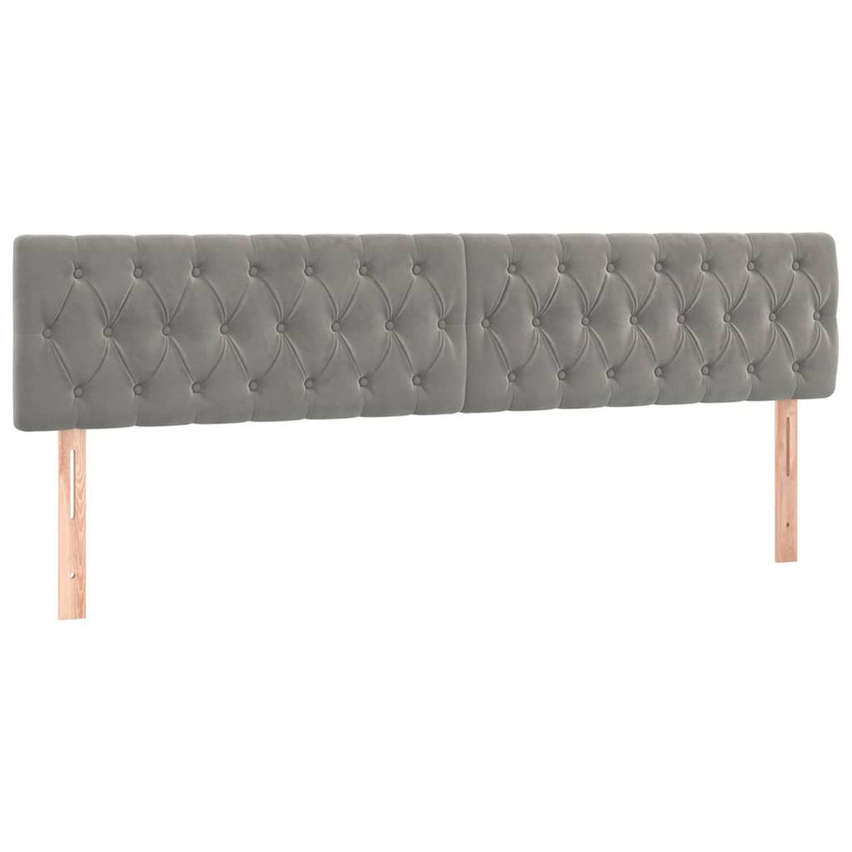 BOXSPRINGBETT 200/200 Cm Grau Samt - Grau, Textil (200/203cm) - vidaXL