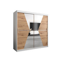 SCHWEBETÜRENSCHRANK 200/200/62 2-türig - Silberfarben/Eiche Artisan, Holz/Kunststoff (200/200/62cm) - Abiks Möbel