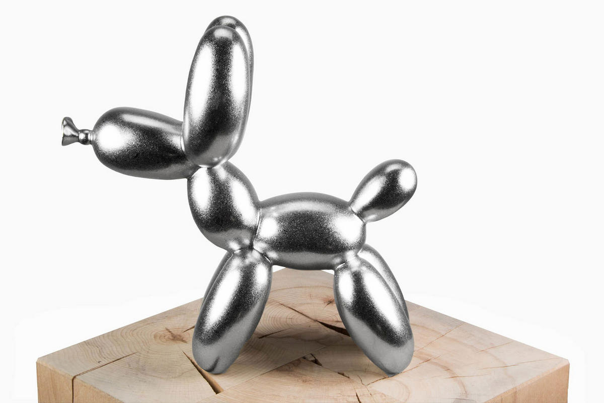 SKULPTUR Silber 28/26 cm - Silberfarben, Stein (0.95/26/10cm) - KUNSTLOFT