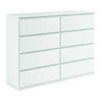 KOMMODE NUDO 138,5/101,5/39cm mit 8 Schubladen Türen Weiß - Weiß, Holzwerkstoff (138.5/101.5/39cm) - MASSENO