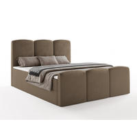 BOXBETT SAVIO 180x200 cm mit Bettkasten, Bonell-Matratze H3 und Topper – Samt Braun - Braun, Textil (180/200cm) - Luxkor24