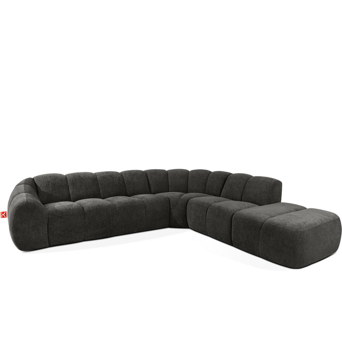 ECKSOFA RECHTS FLAVA, Graphitfarben - Graphitfarben, Holz/Holzwerkstoff (310/274cm) - KONSIMO®