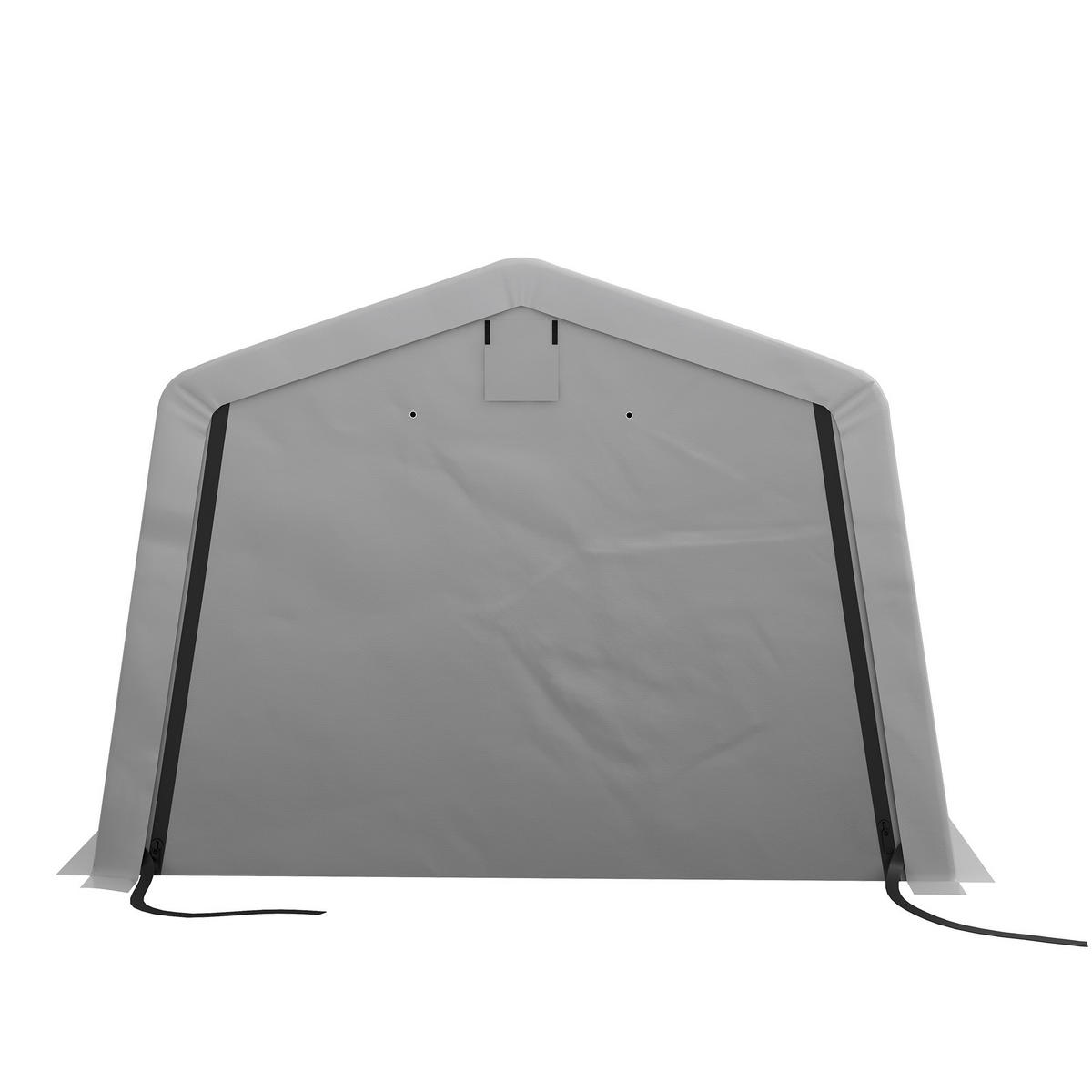 CARPORT DE-12604 620/330/240 cm 150 g/m² wasserdicht mit Rolltür Grau - Hellgrau, Kunststoff (330/240/618cm) - ComfortXL
