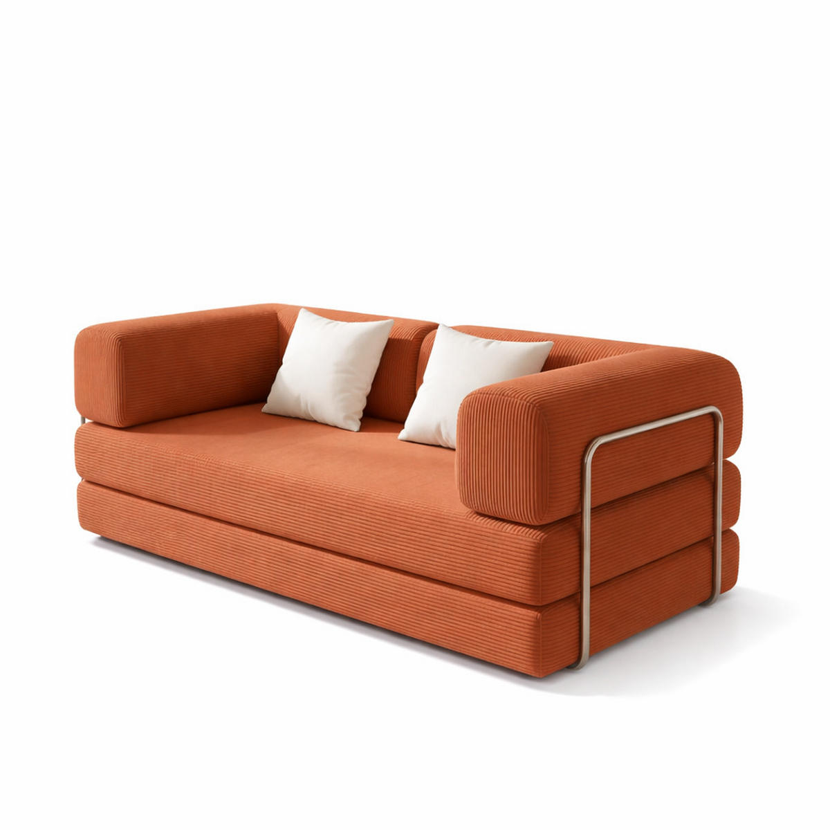 SCHLAFSOFA Kaia Orange Weiß - Orange, Textil (180/70/100cm) - COCO Living