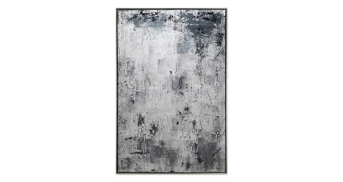 ACRYLBILD HANDGEMALT Grau 83/123 cm - Schwarz/Grau, Textil (83/123cm) - KUNSTLOFT