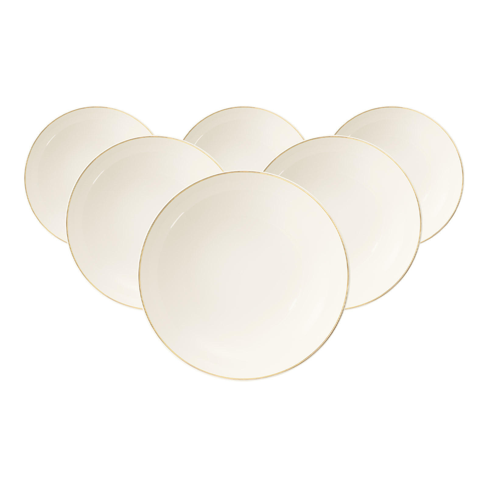 SUPPENTELLER Savona Fine Diamond creme ø 21,5 cm 6er Set - Creme, Keramik (21.5cm) - Seltmann Weiden