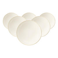 SUPPENTELLER Savona Fine Diamond creme ø 21,5 cm 6er Set - Creme, Keramik (21.5cm) - Seltmann Weiden