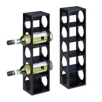 2xWEINREGAL - Schwarz, Holz (14/53/12cm) - Relaxdays