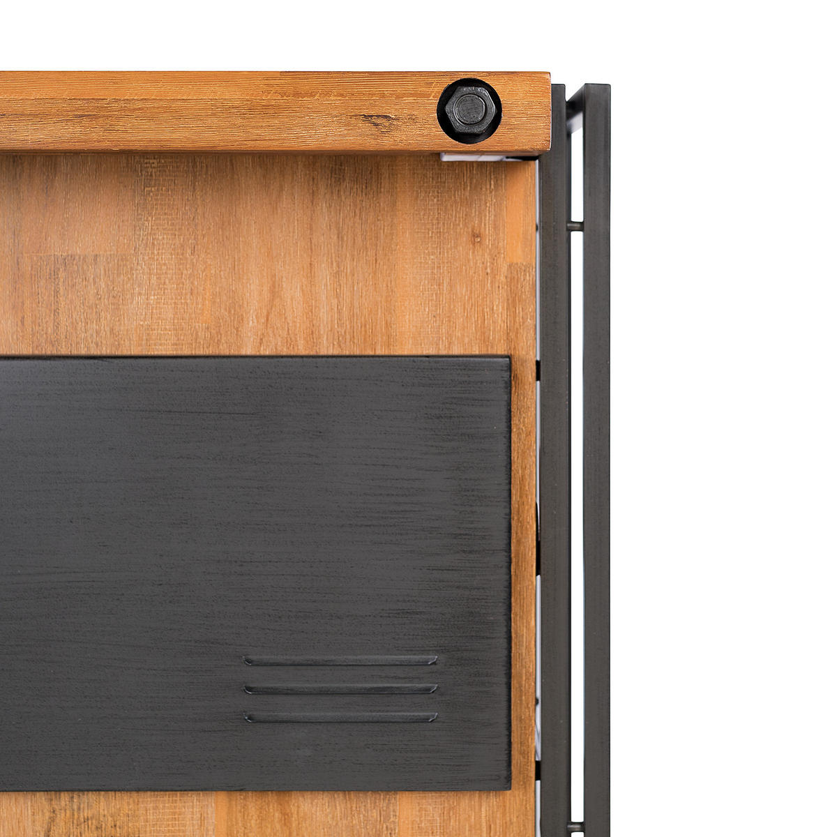 BAR - Akazie teilmassiv / Metall - Braun, Holz (140/105/52cm) - home24